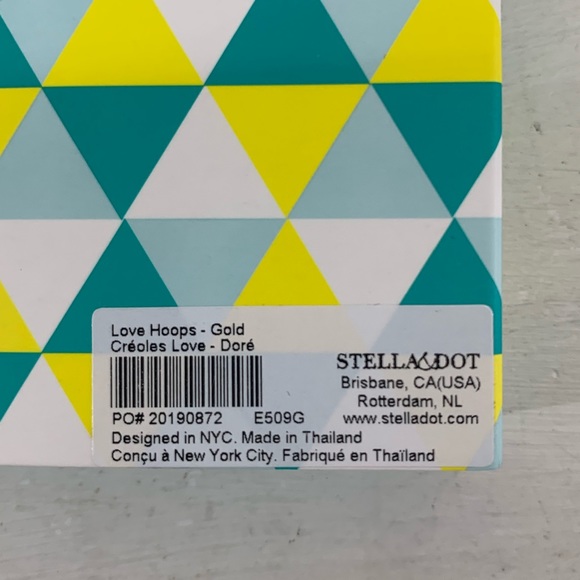 NWT Stella & Dot Gold Love Hoop Earrings - Picture 3 of 3